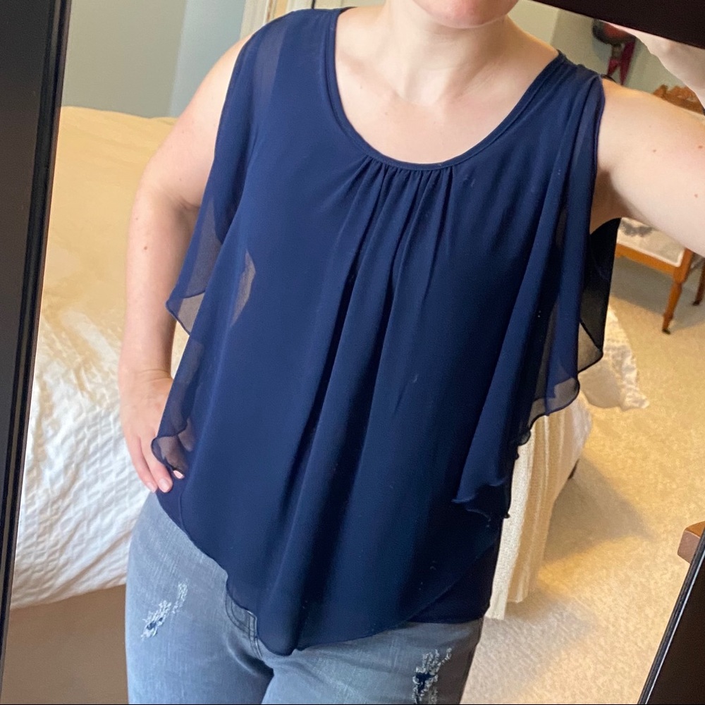 Beautiful flowy blue Tank